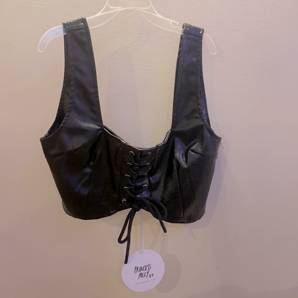 Brand New Princess Poly Fake Leather Crop Tank